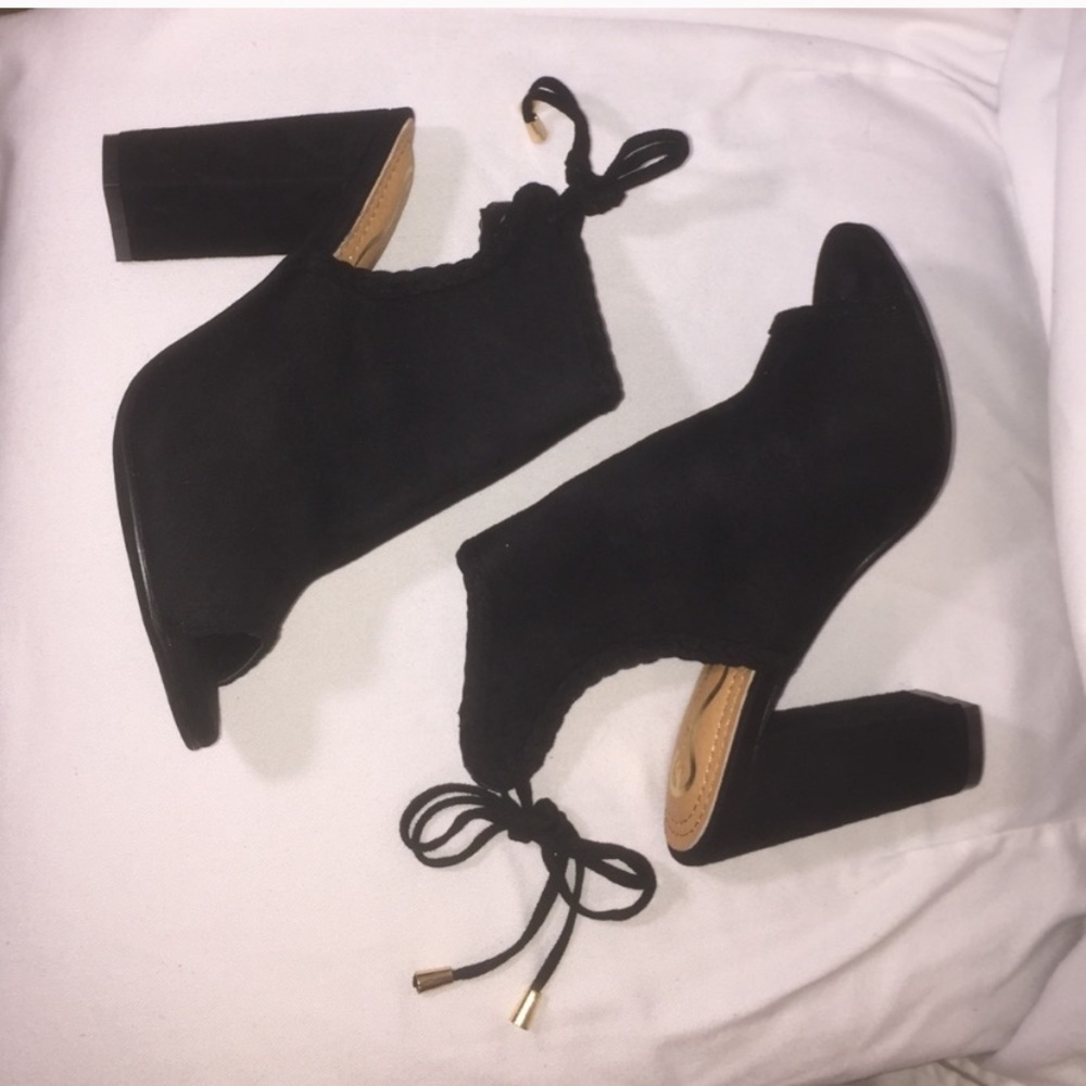 Open toe ankle booties